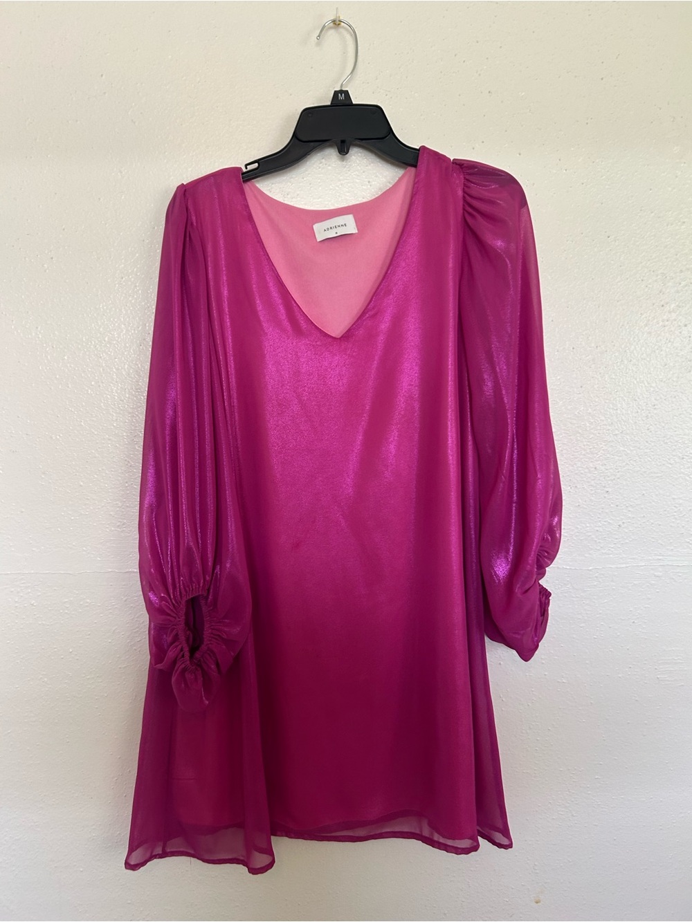 Sheer V-Neck Shift Dress